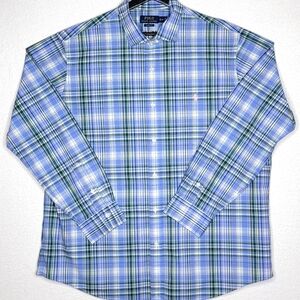 Polo by Ralph Lauren‎ Men's Blue Plaid Shirt SIZE XXL. #839
